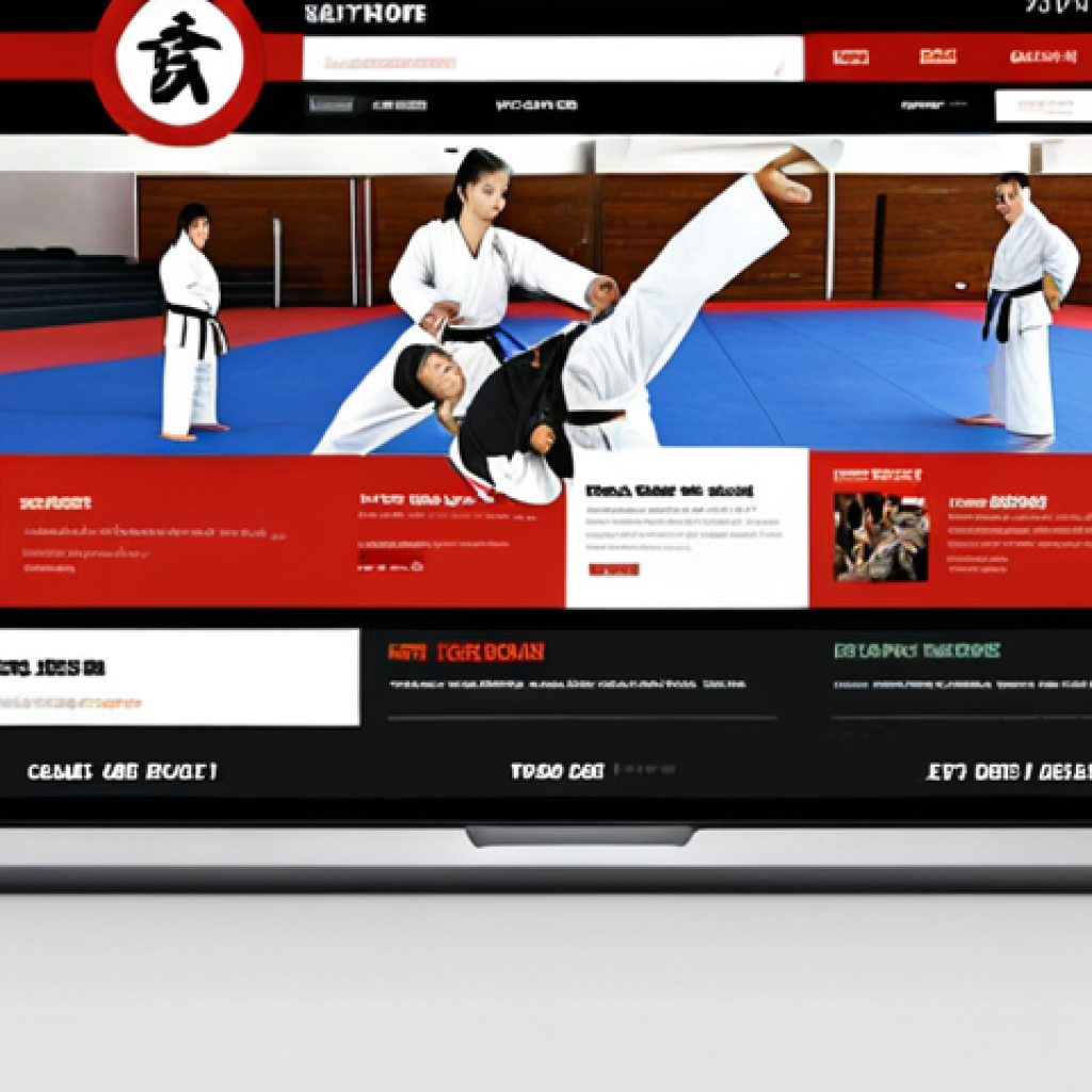 **A modern, inviting website design for a Taekwondo club.** Focus on visual appeal, easy navigation, and mobile-friendliness. Include elements that convey the club's history, instructors, schedules, and benefits of Taekwondo.